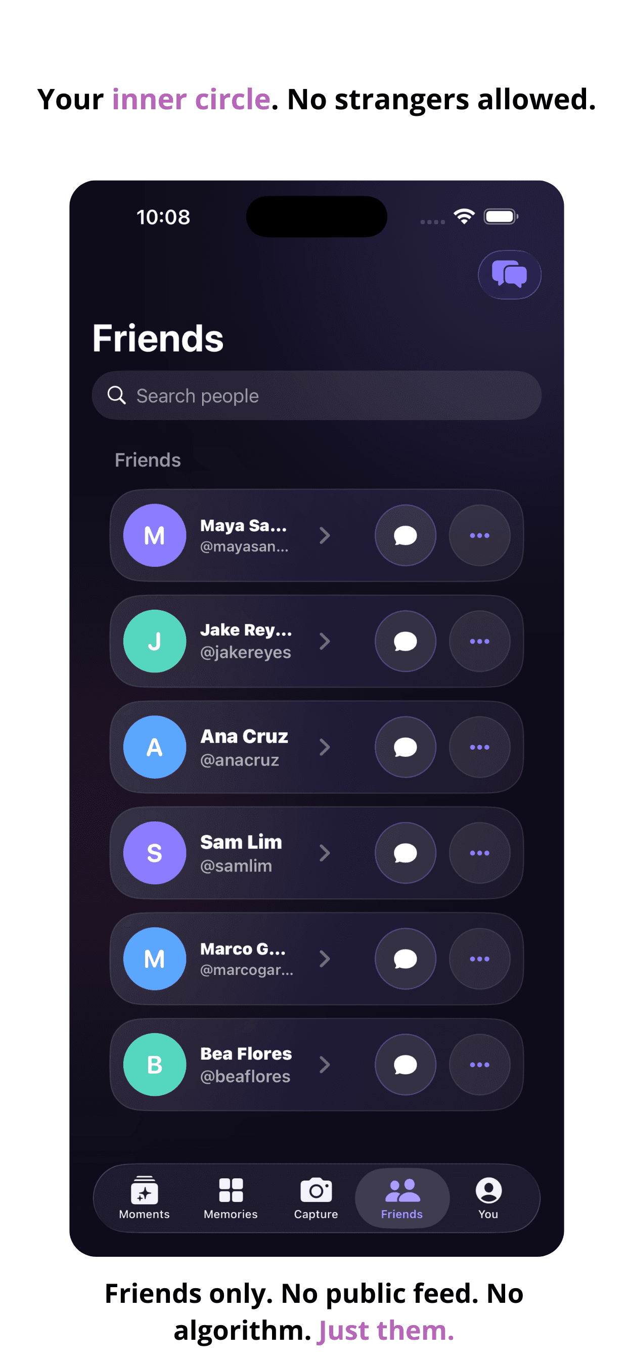 Lenso private friends list