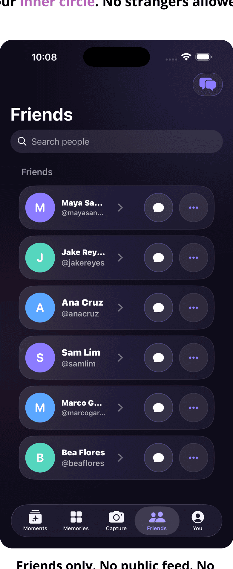 Lenso app camera screen